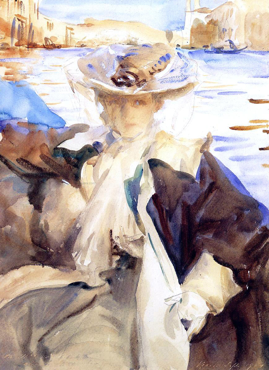 John Singer Sargent Jane de Glehn in a Gondola - Hand Painted Oil Painting