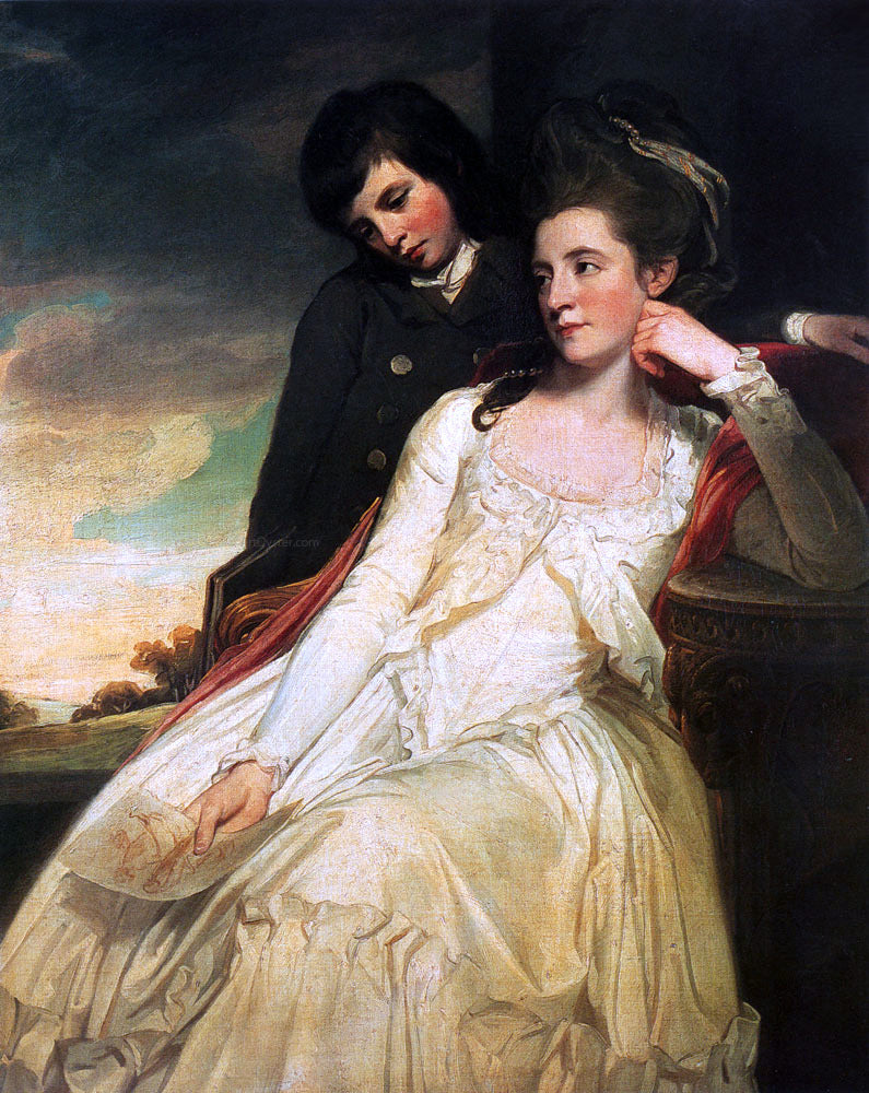 George Romney Jane Maxwell, Duchess Of Gordon And Her Son The Marquis Of Huntly - Hand Painted Oil Painting