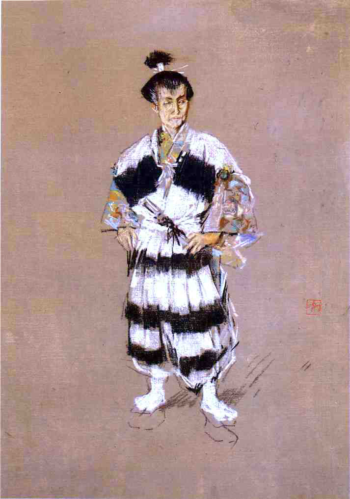 Robert Frederick Blum Japanese Samurai - Hand Painted Oil Painting