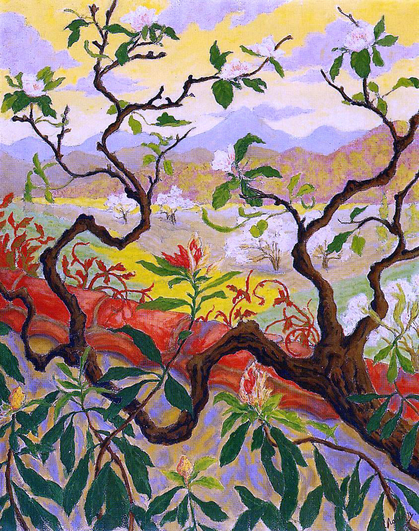 Paul Ranson Japanese Style Landscape - Hand Painted Oil Painting