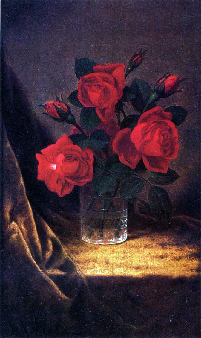  Martin Johnson Heade Jaqueminot Roses - Hand Painted Oil Painting