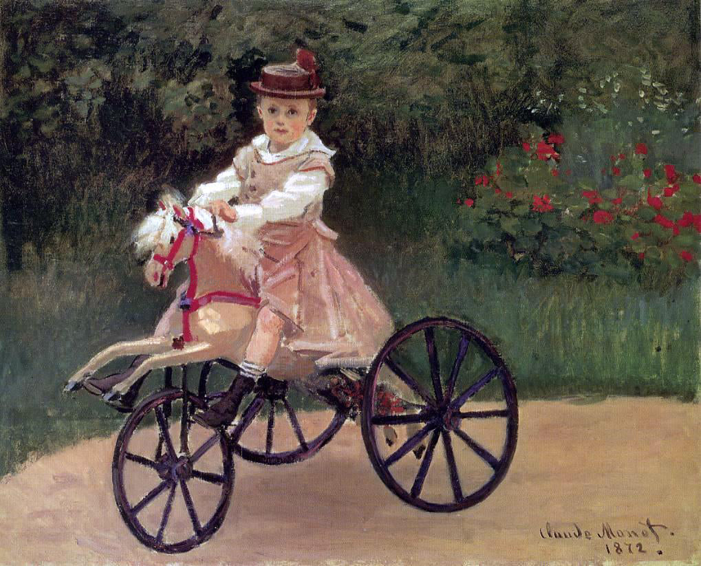 Claude Oscar Monet Jean Monet on His Horse Tricycle - Hand Painted Oil Painting