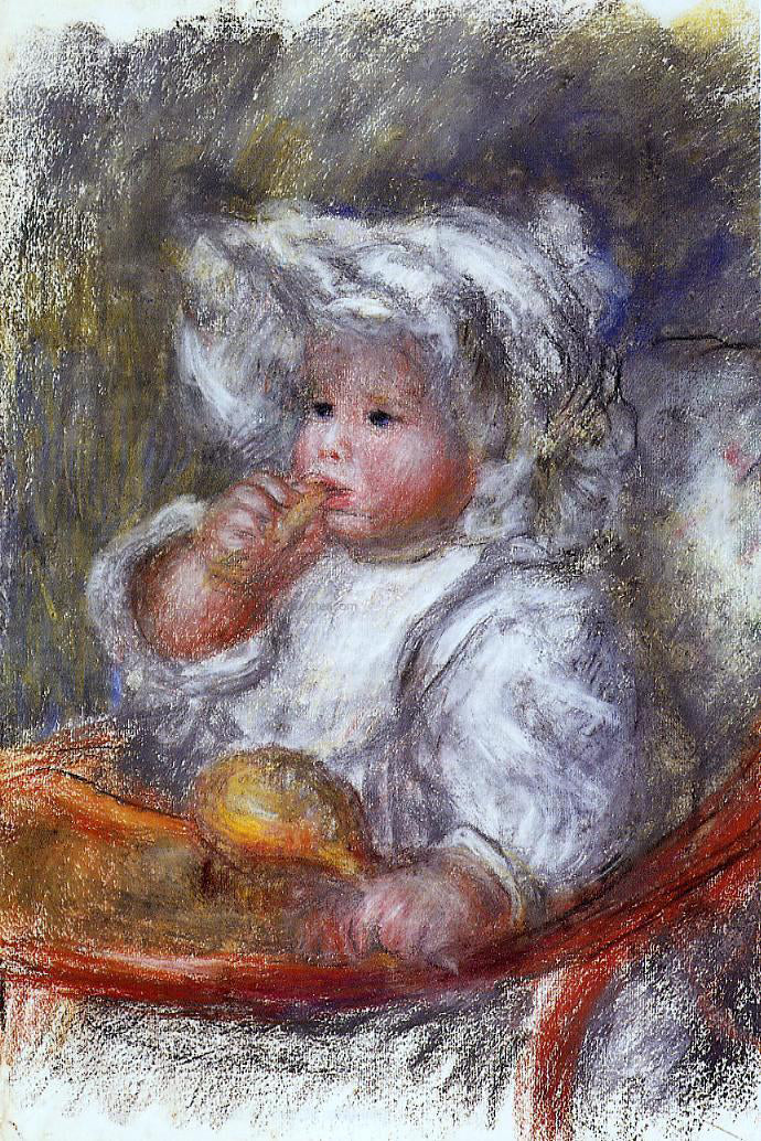 Pierre Auguste Renoir Jean Renoir in a Chair (also known as Child with a Biscuit) - Hand Painted Oil Painting