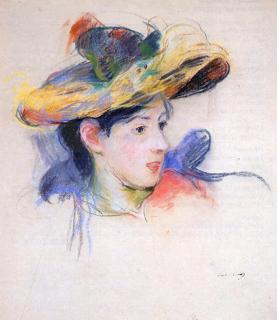 Berthe Morisot Jeanne Pontillon Wearing a Hat - Hand Painted Oil Painting