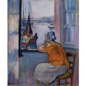 Henri Lebasque Jeuen femme devant la fenetre ouverte a l'Ile d'Yeu - Hand Painted Oil Painting