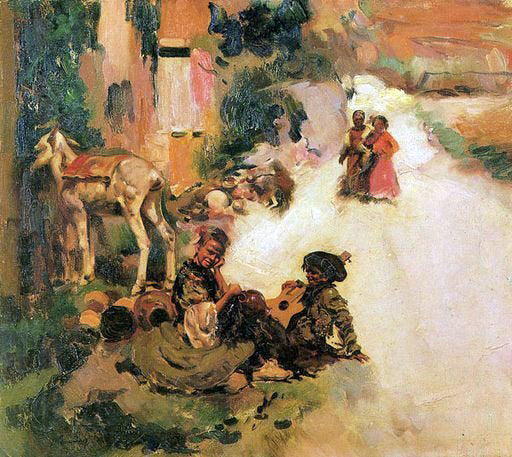 Jose Navarro Llorens Jitanillos - Hand Painted Oil Painting