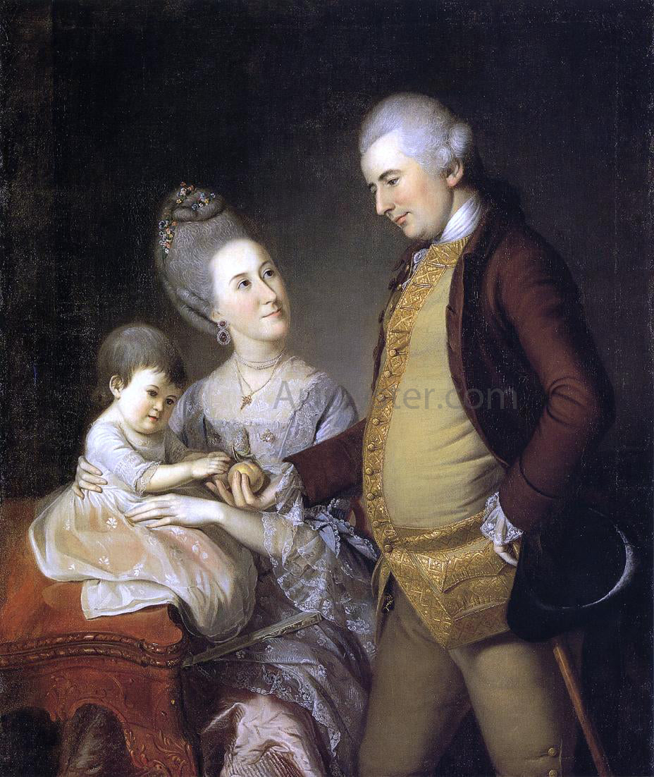 Charles Willson Peale John Cadwalader Family - Hand Painted Oil Painting