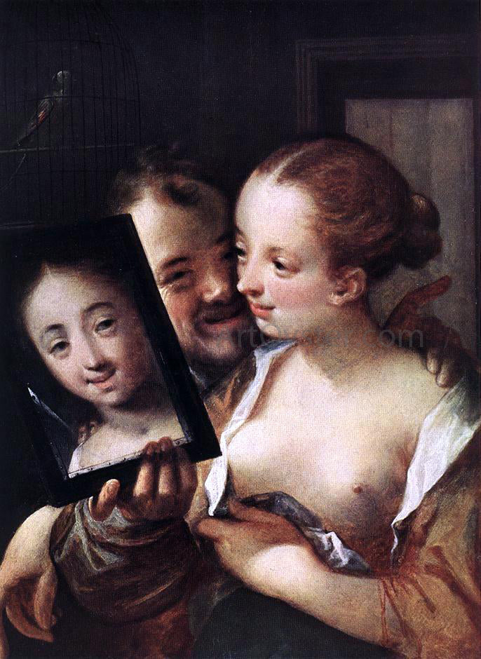 Hans Von Aachen Joking Couple - Hand Painted Oil Painting