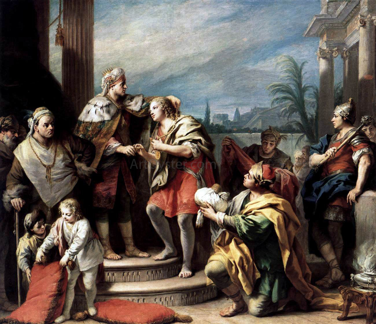 Jacopo Amigoni Joseph in the Pharaoh's Palace - Hand Painted Oil Painting