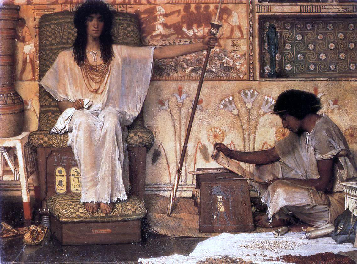 Sir Lawrence Alma-Tadema Joseph, Overseer of Pharaoh's Graneries - Hand Painted Oil Painting