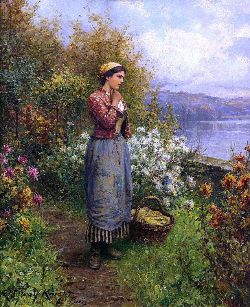 Daniel Ridgway Knight Julia on the Terrace - Hand Painted Oil Painting