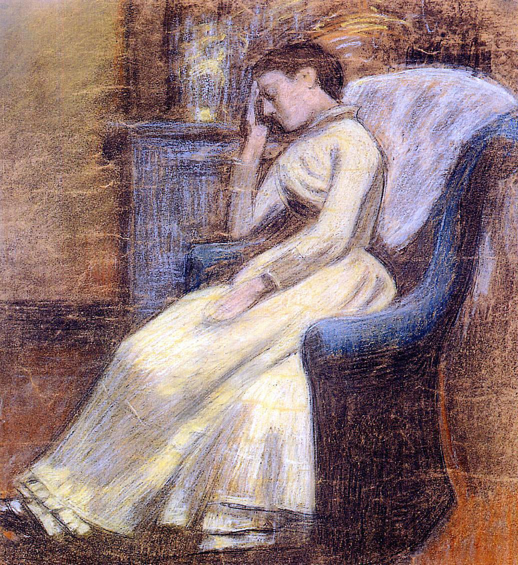  Georges Lemmen Julie Lemmen Sleeping in an Armchair - Hand Painted Oil Painting