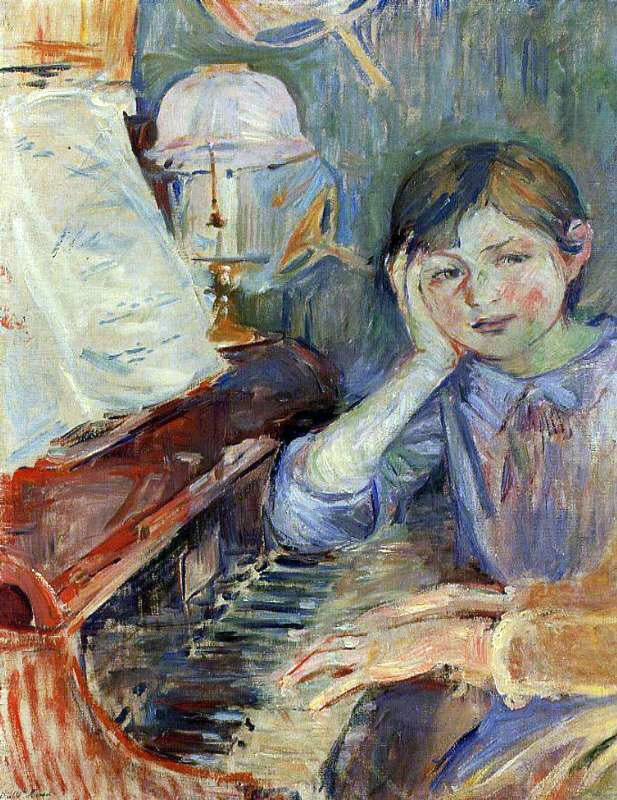 Berthe Morisot Julie Listening - Hand Painted Oil Painting