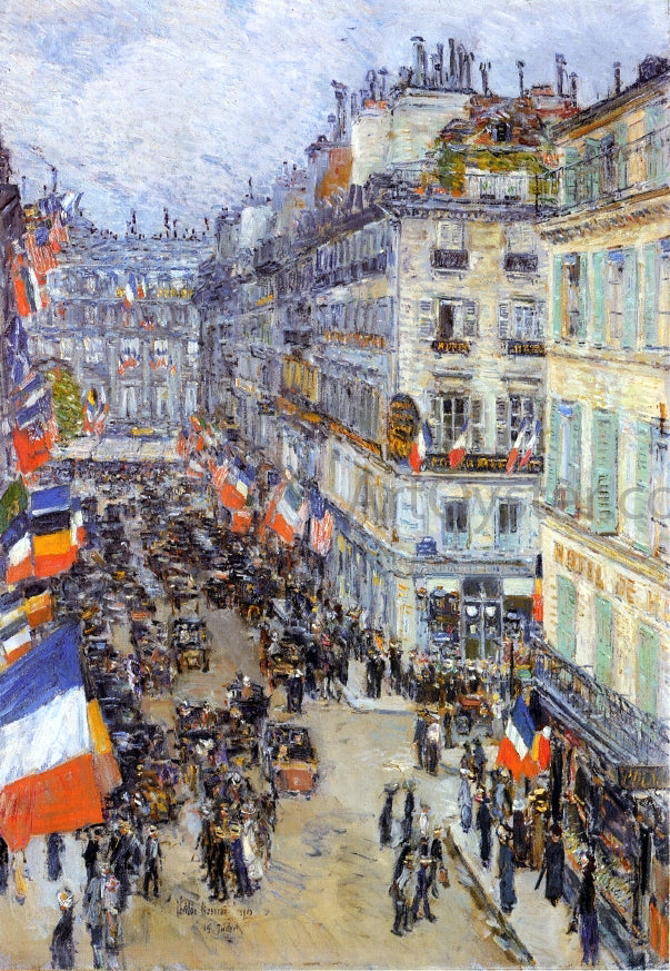 Frederick Childe Hassam July Fourteenth, Rue Daunou - Hand Painted Oil Painting