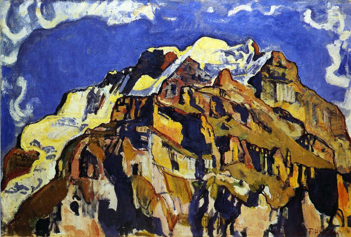 Ferdinand Hodler Jungfrau and Silverhorn, as Seen from Murren - Hand Painted Oil Painting