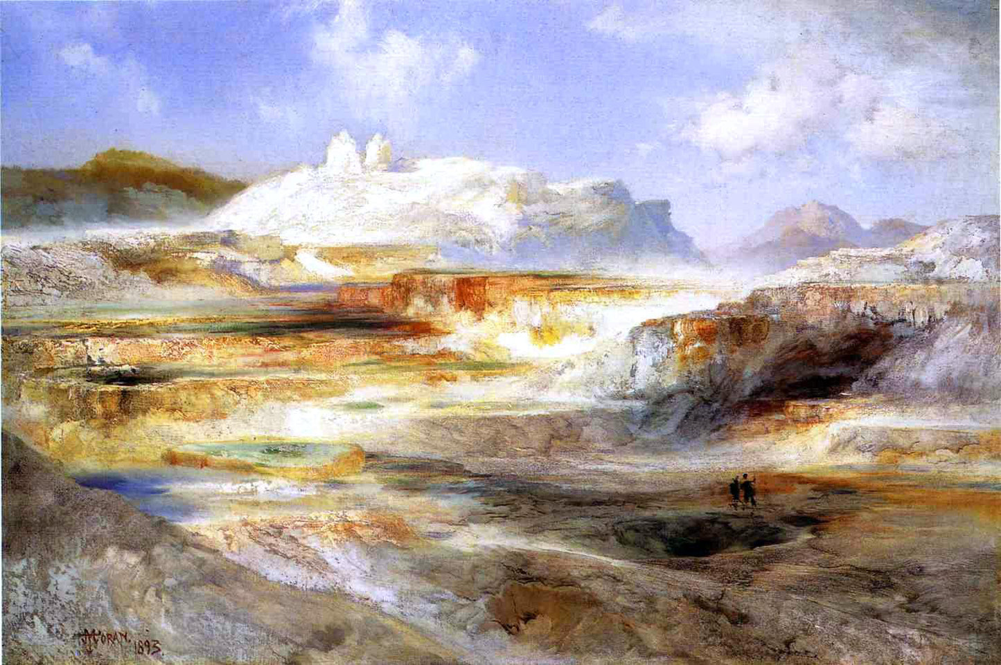 Thomas Moran Jupiter Terrace, Yellowstone - Hand Painted Oil Painting