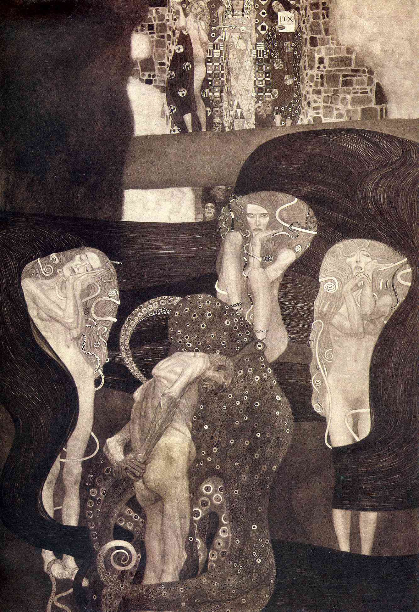 Gustav Klimt Jurisprudence Final State - Hand Painted Oil Painting