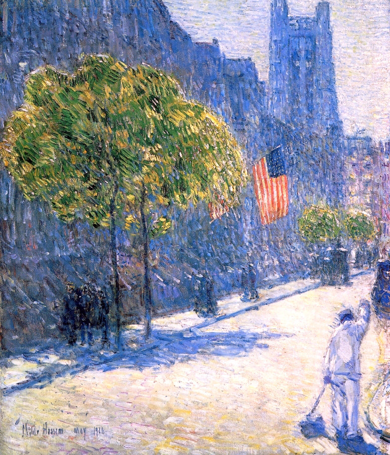 Frederick Childe Hassam Just Off the Avenue, Fifty-Third Street, May, 1916 - Hand Painted Oil Painting