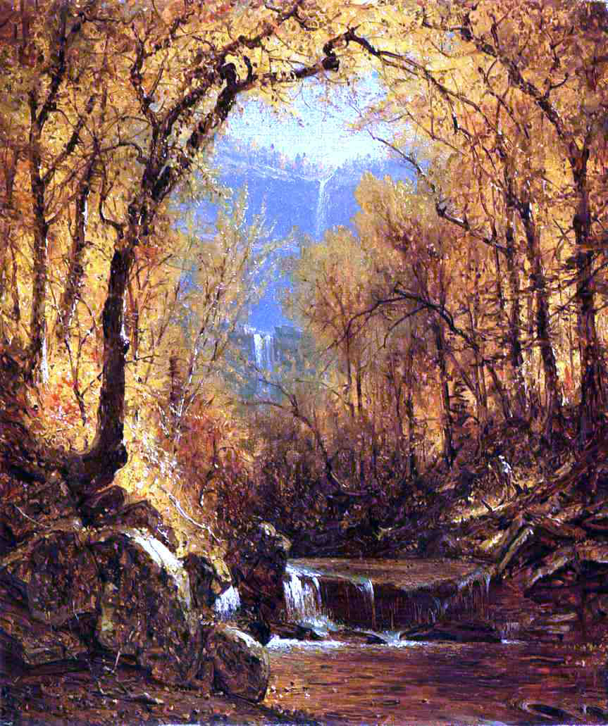 Sanford Robinson Gifford Kauterskill Falls - Hand Painted Oil Painting