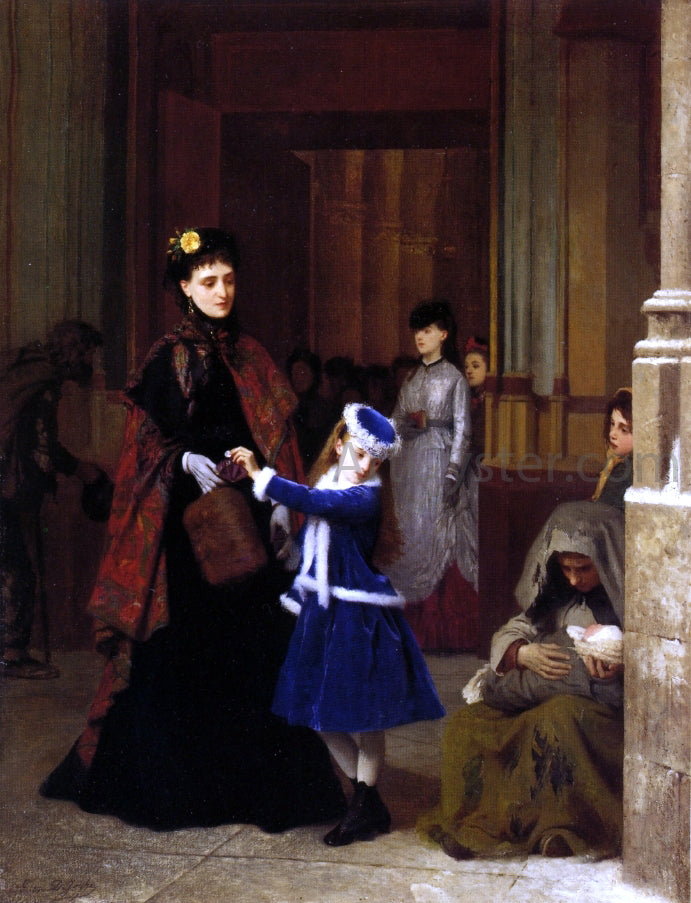 Gustave-Leonard De Jonghe Kind Heart - Hand Painted Oil Painting