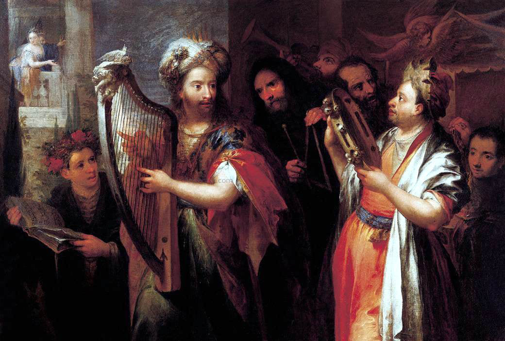  Andrea Celesti King David Playing the Zither - Hand Painted Oil Painting