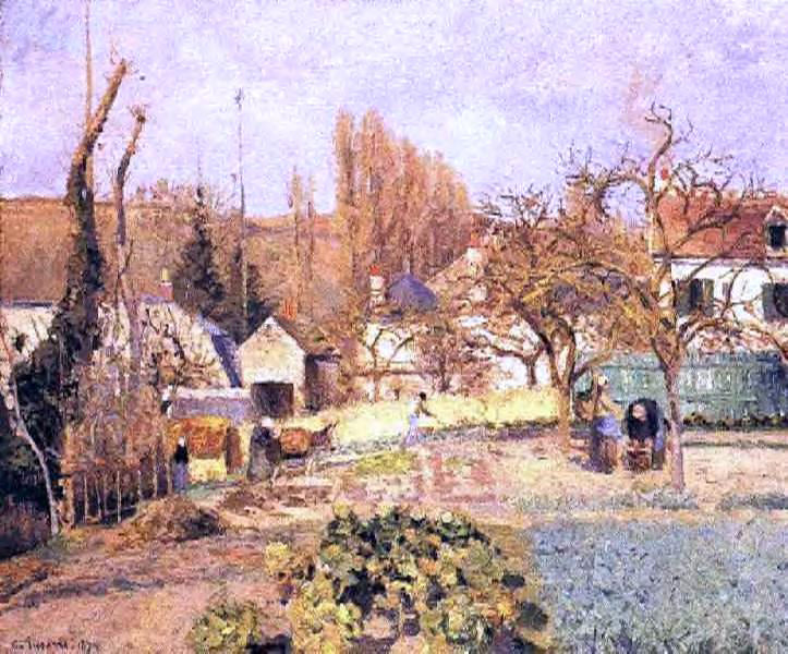 Camille Pissarro Kitchen Garden at the Hermitage, Pontoise - Hand Painted Oil Painting