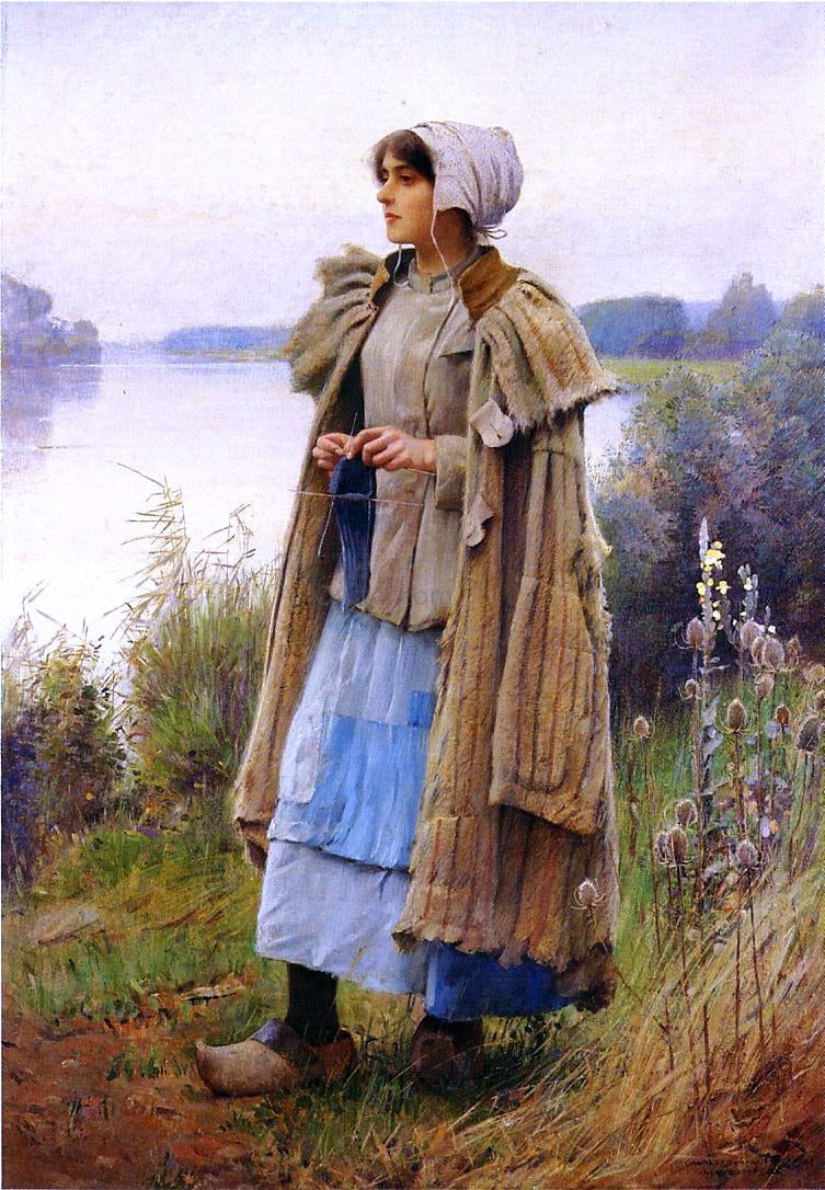 Charles Sprague Pearce Knitting in the Fields - Hand Painted Oil Painting