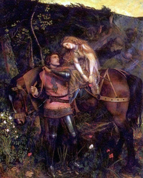 Arthur Hughes La Belle Dame Sans Merci - Hand Painted Oil Painting