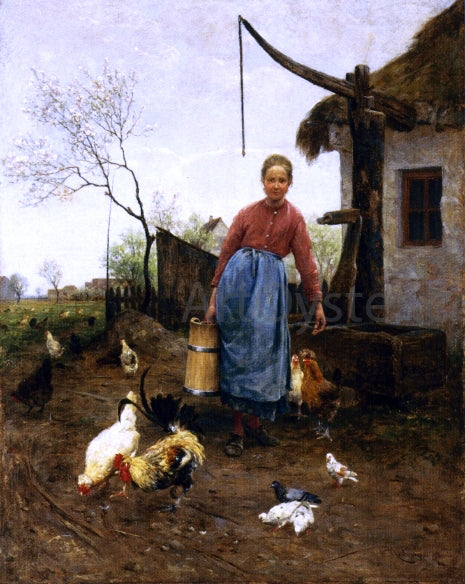Antonio Montemezzo La Contadinella - Hand Painted Oil Painting