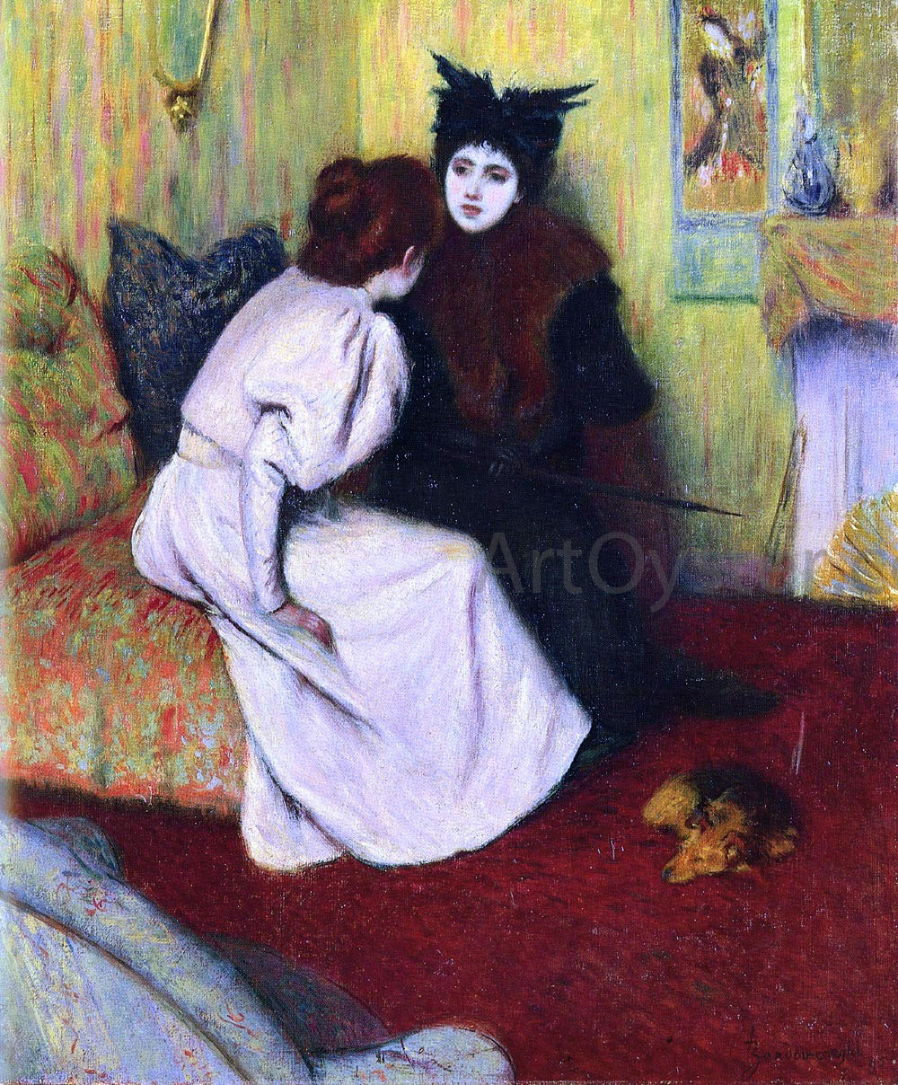 Federico Zandomeneghi La Conversazione - Hand Painted Oil Painting