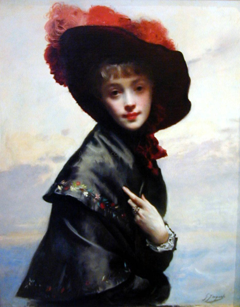  Gustave Jean Jacquet La Coquette - Hand Painted Oil Painting