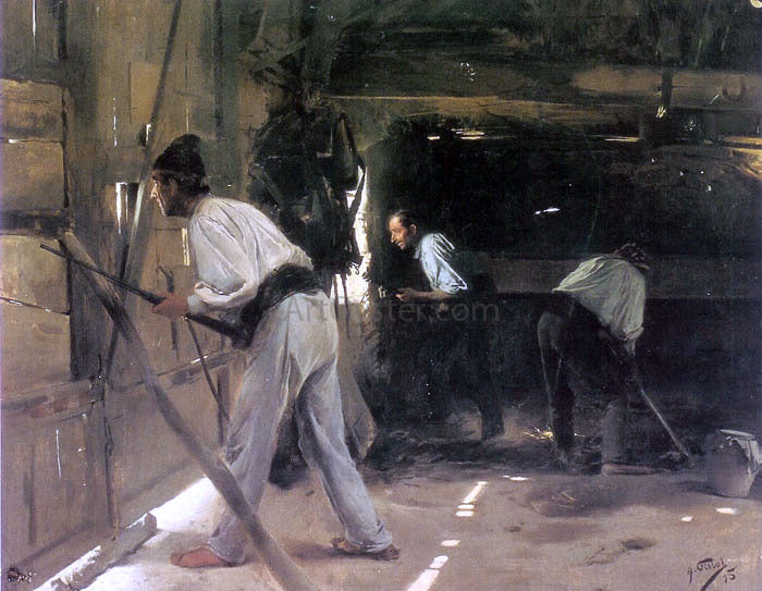 Antonio Fillol Granell La Defensa de la Barraca - Hand Painted Oil Painting