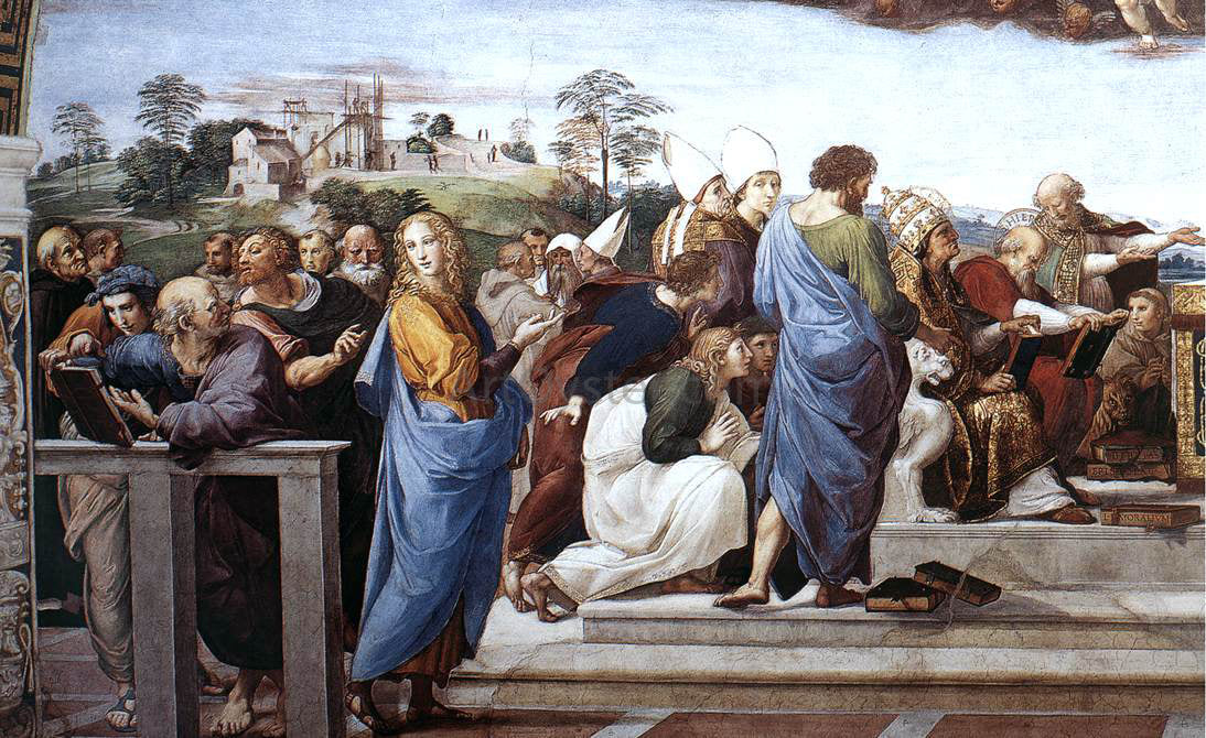 Raphael La Disputa (detail 11) (Stanza della Segnatura) - Hand Painted Oil Painting
