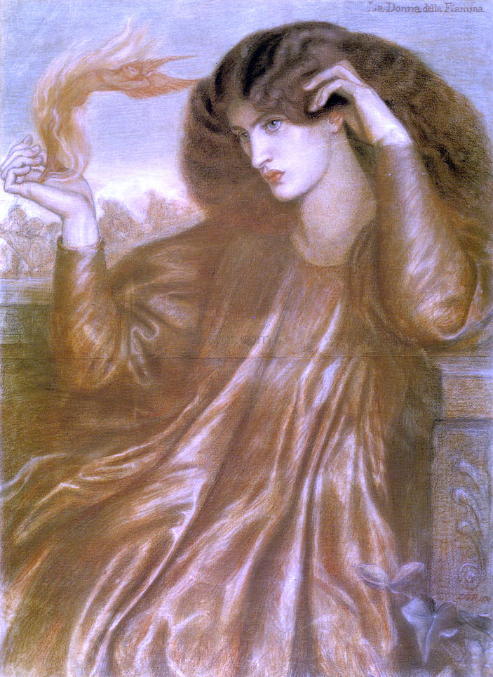  Dante Gabriel Rossetti La Donna della Fiama - Hand Painted Oil Painting