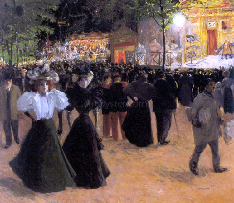 Louis Abel-Truchet La Fete Forain, Place Pigalle - Hand Painted Oil Painting