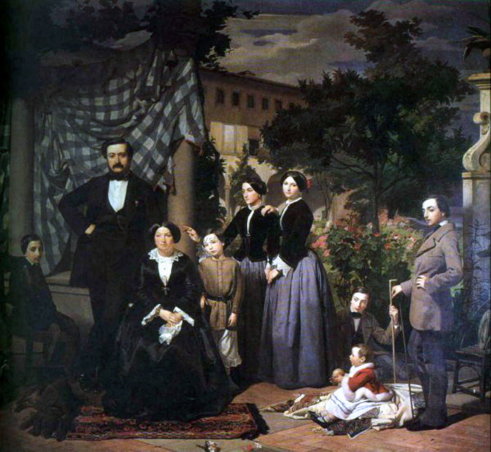 Antonio Ciseri La Famiglia Bianchini - Hand Painted Oil Painting