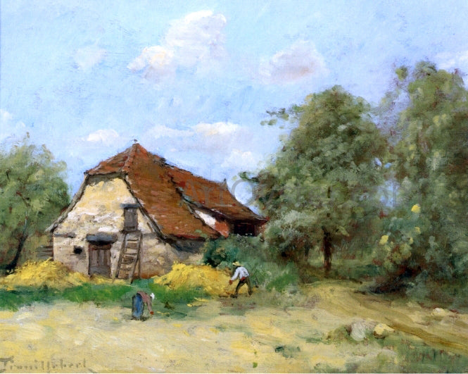 Paul Desire Trouillebert La faucher pres de la ferme - Hand Painted Oil Painting