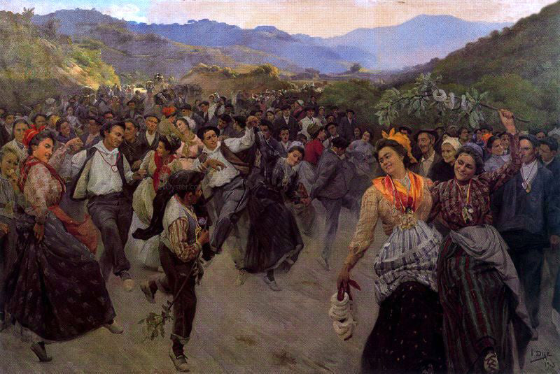 Ignacio Diaz Olano La Fiesta - Hand Painted Oil Painting