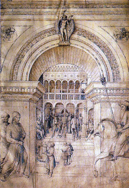 Jacopo Bellini La flagelacion a la luz de las antorchas - Hand Painted Oil Painting
