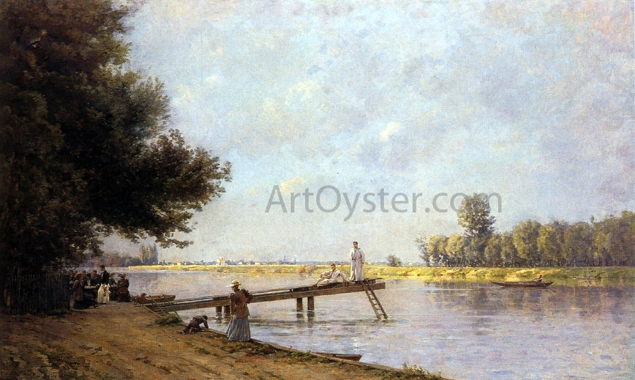 Gustave Maincent La Grenouilliere - Hand Painted Oil Painting