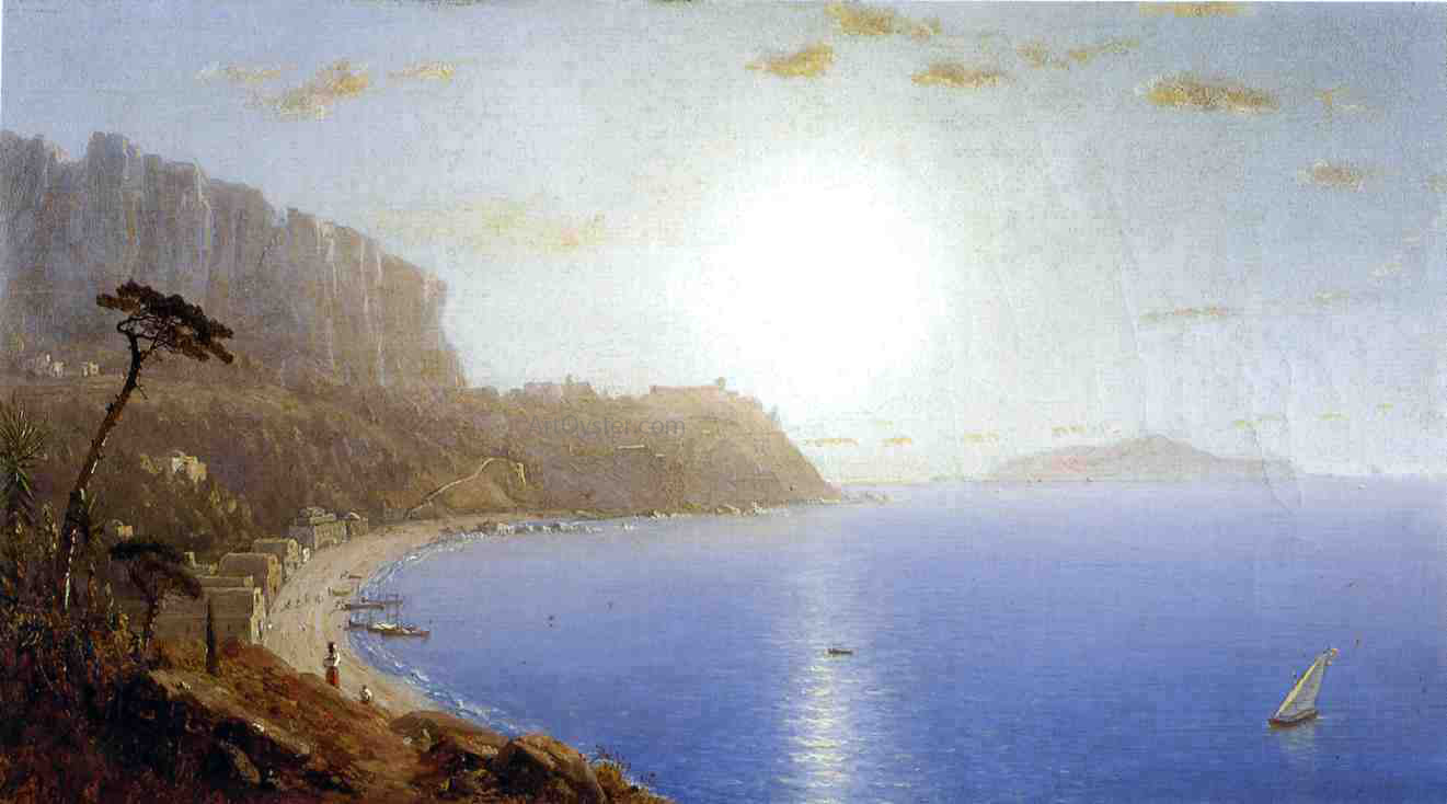 Sanford Robinson Gifford La Marina Grande, Capri - Hand Painted Oil Painting