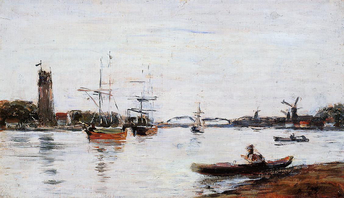 Eugene-Louis Boudin La Meuse at Dordrecht - Hand Painted Oil Painting