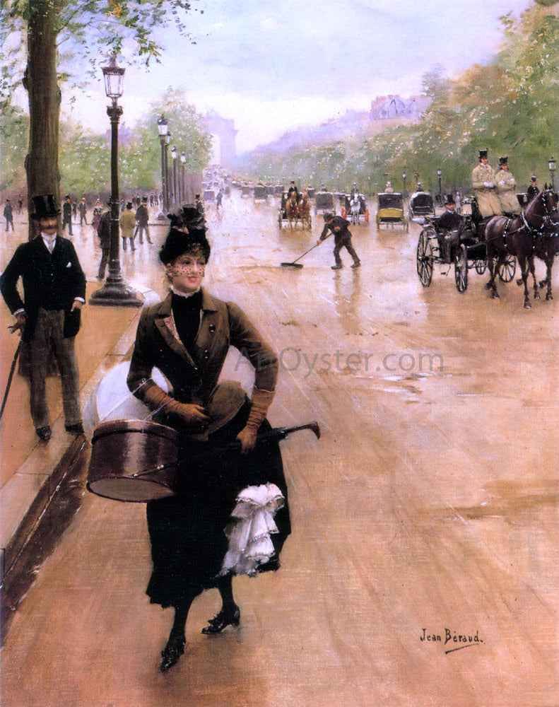 Jean-Georges Beraud La Modiste Sur Les Champs Elysees - Hand Painted Oil Painting