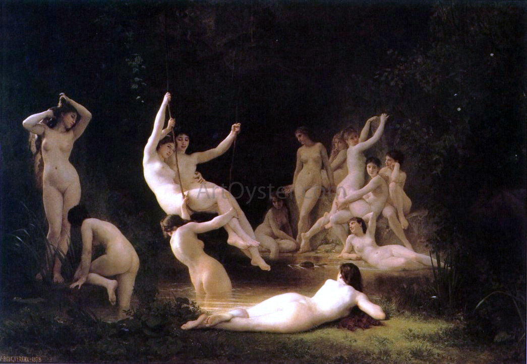 William Adolphe Bouguereau La nymphee (also known as The Nymphaeum) - Hand Painted Oil Painting