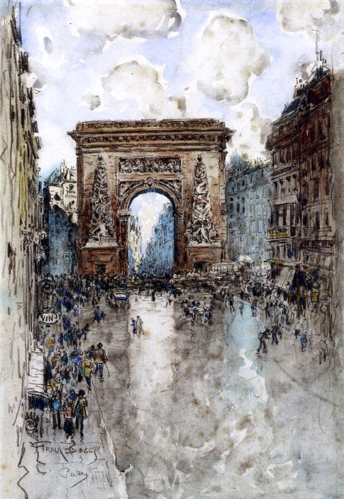 Frank Myers Boggs La Porte St. Denis, Paris - Hand Painted Oil Painting