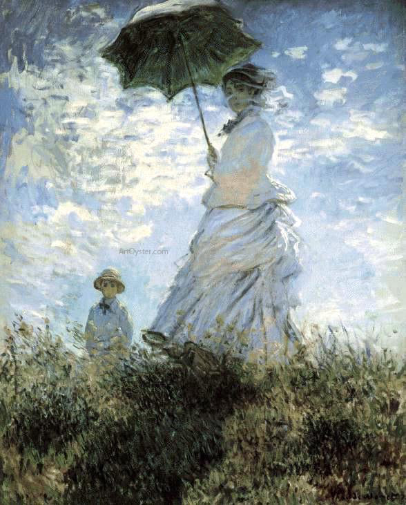 Claude Oscar Monet La Promenade - Hand Painted Oil Painting