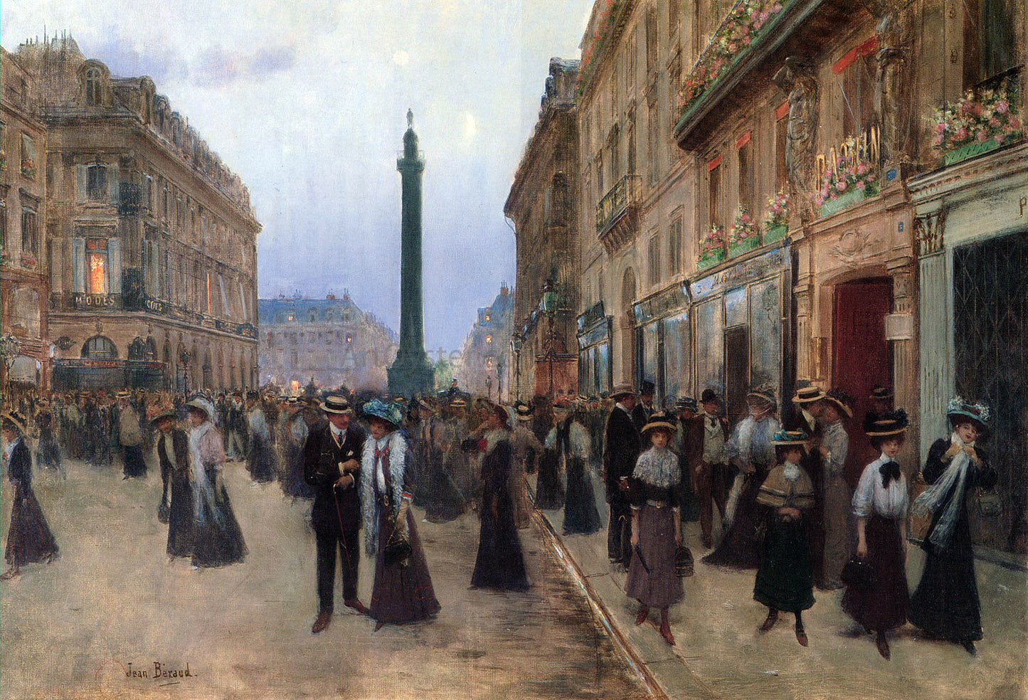 Jean-Georges Beraud La Rue de la Paix - Hand Painted Oil Painting