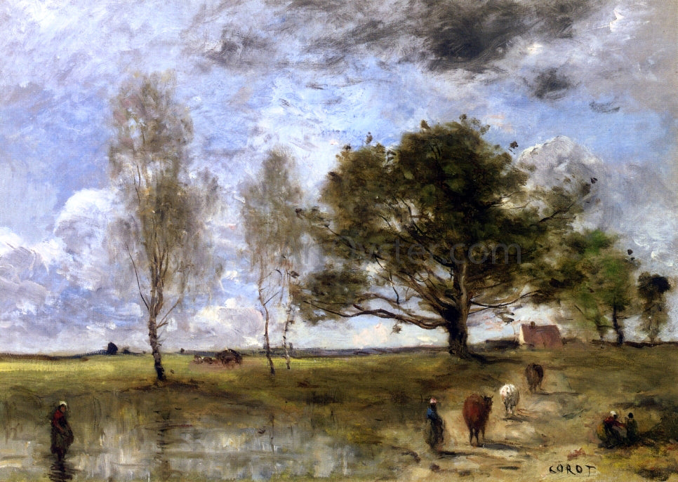 Jean-Baptiste-Camille Corot La Sente aux Vaches - Hand Painted Oil Painting
