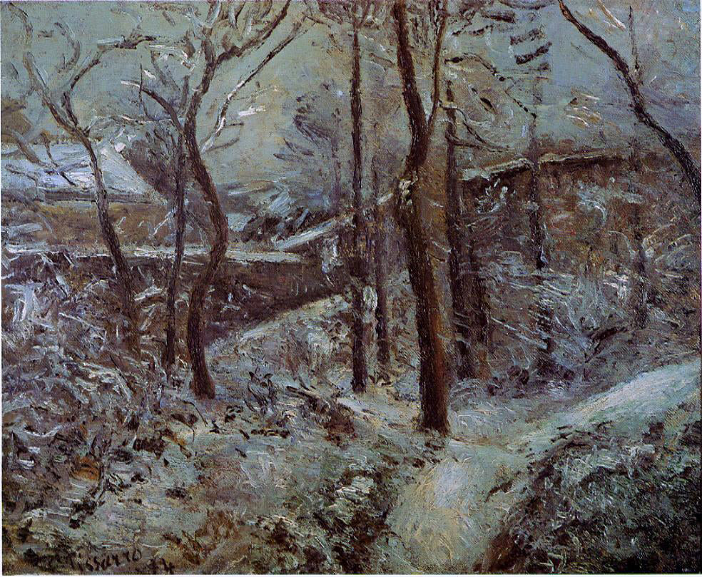 Camille Pissarro La Sente des Pouillsux, Pontoise, Effet de Niege - Hand Painted Oil Painting