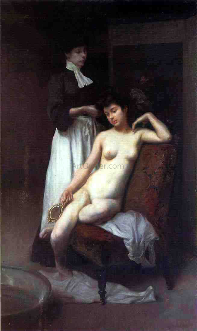 Julius LeBlanc Stewart La Toilette - Hand Painted Oil Painting